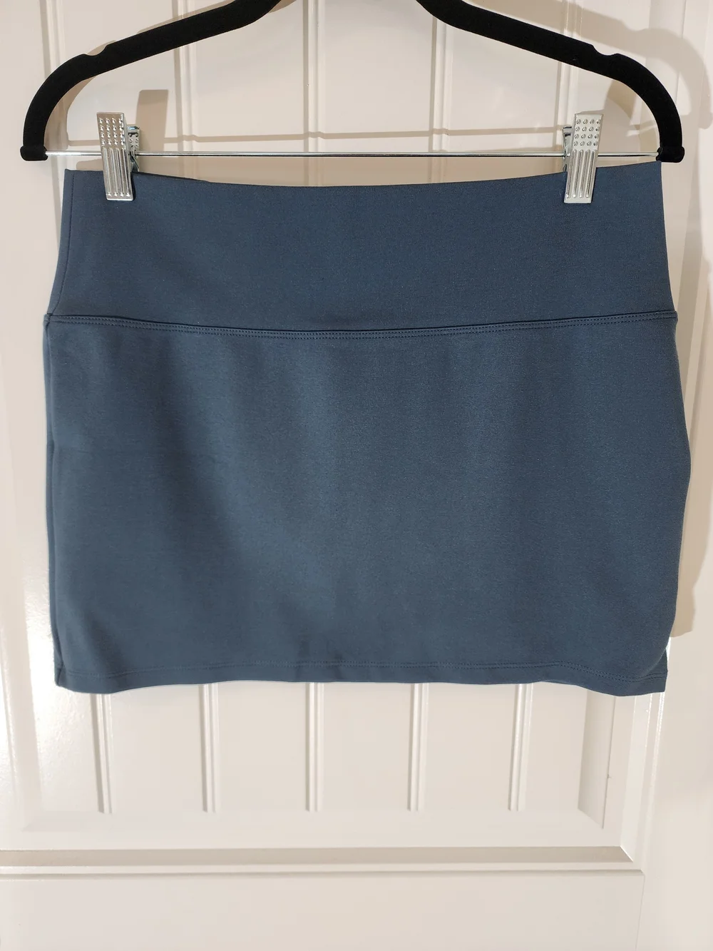 Aritzia Sunday Best Pull-On Mini Skirt Blue Stretch Knit Size M